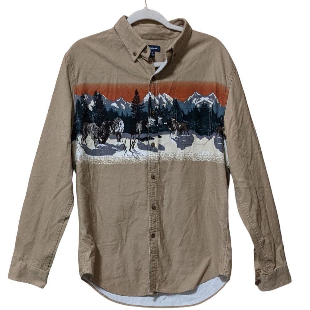 Western wolf button down